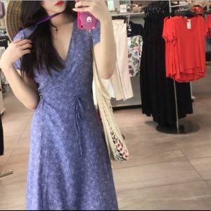 floral midi wrap dress NWOT